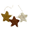 Billede af Guirlande - stjerner på snor - brun/karrygul/hvid