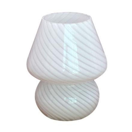 Billede af Glaslampe med mønster i hvid / Glass lamp with pattern in white